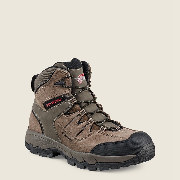 Red Wing Hiking Boots Truhiker - 6-inch Waterproof Safety Toe - Grey Brown - Mens XTU130796